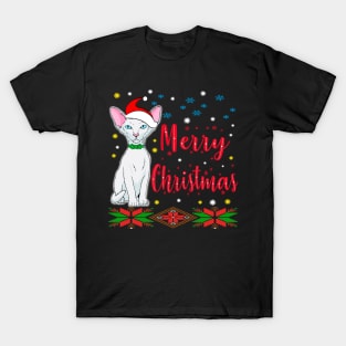 Merry Christmas. Hairless cat Desing. Holiday Gifts T-Shirt